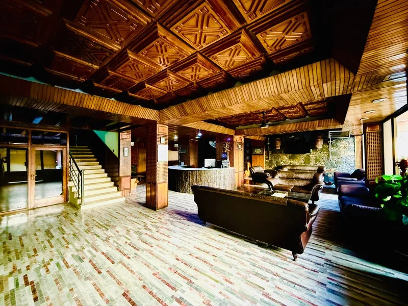 Hotel lobby interior at Pameer Hotel Mingora